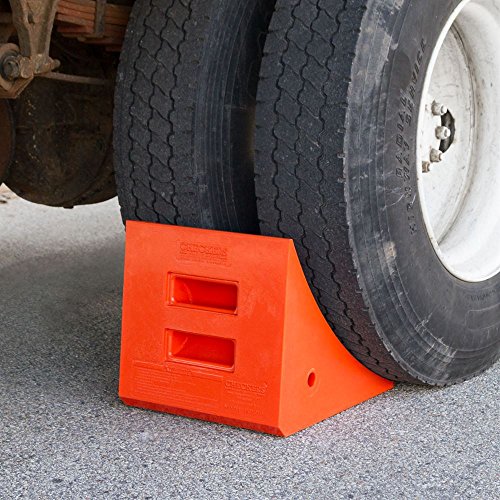 Roadblock UC1210 Impact-Absorbing Industrial Urethane Wheel Chock, Orange, 17
