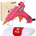 ZFYOUNG Mini Hot Glue Gun 10pcs Glue Stick Hot Glue Gun Set For Quick Repair Artist DIY Art Home 20w Rose Red