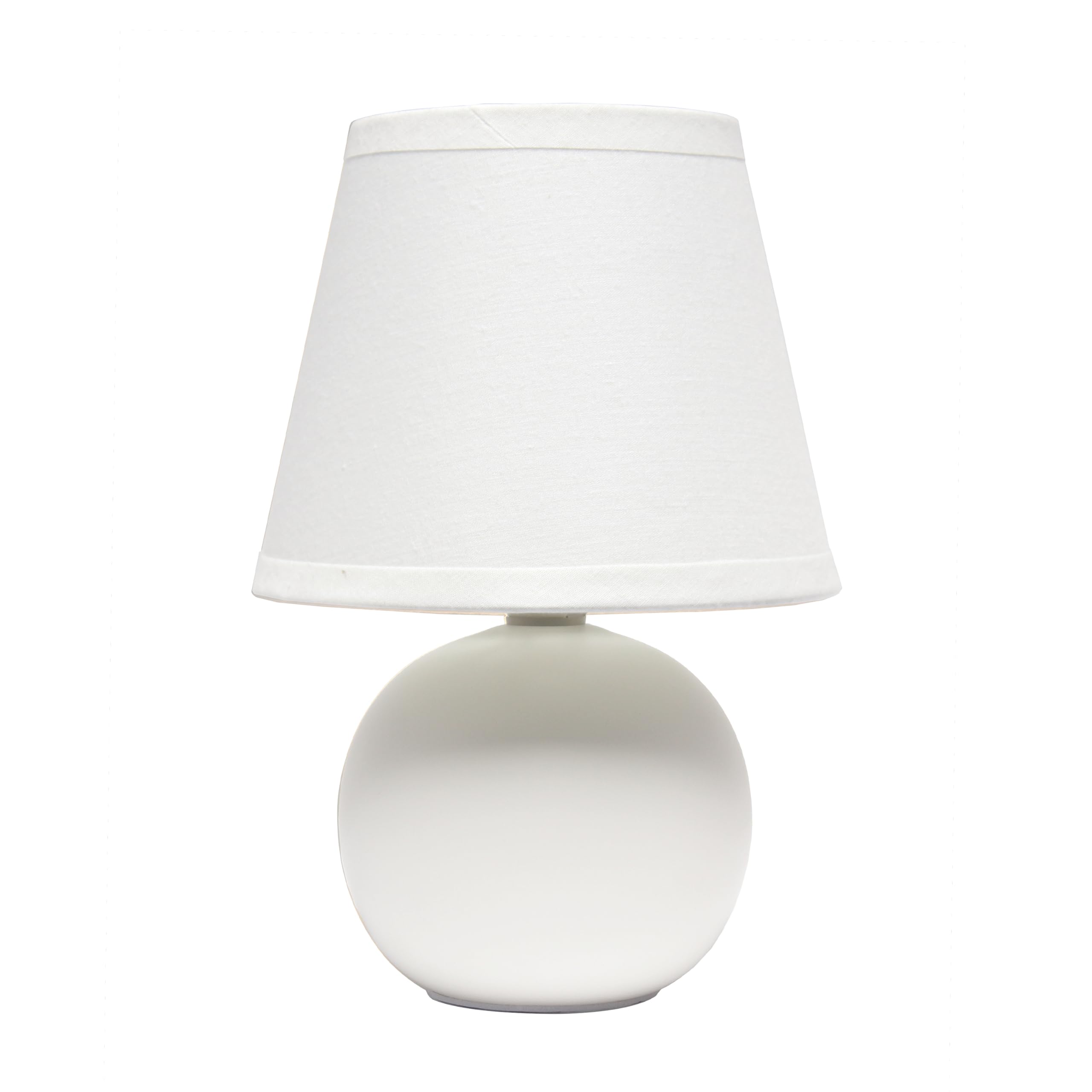 Photo 1 of Simple Designs LT1196-OFF 8.66" Chic Little Globe Ceramic Table Lamp with Matching Tapered Shade, for Living Room, Bedroom, Office, Off White