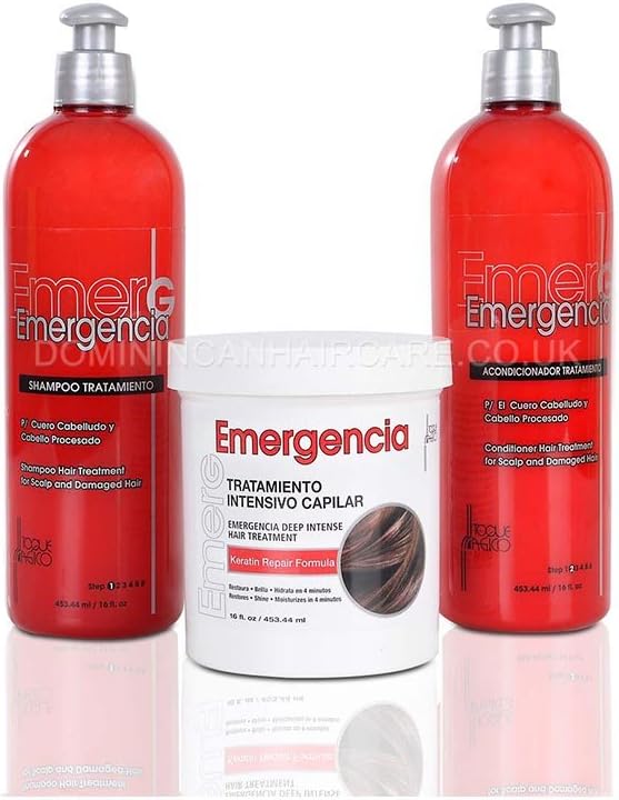 Toque Magico Emergencia Keratin shampoo, keratin conditioner and keratin mask set 453ML each
