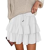 onlypuff Flowy Shorts for Women Ruffle Skorts Tiered Teen Girls Country Concert Outfits Golf Tennis Skort Under Sweater Skirt