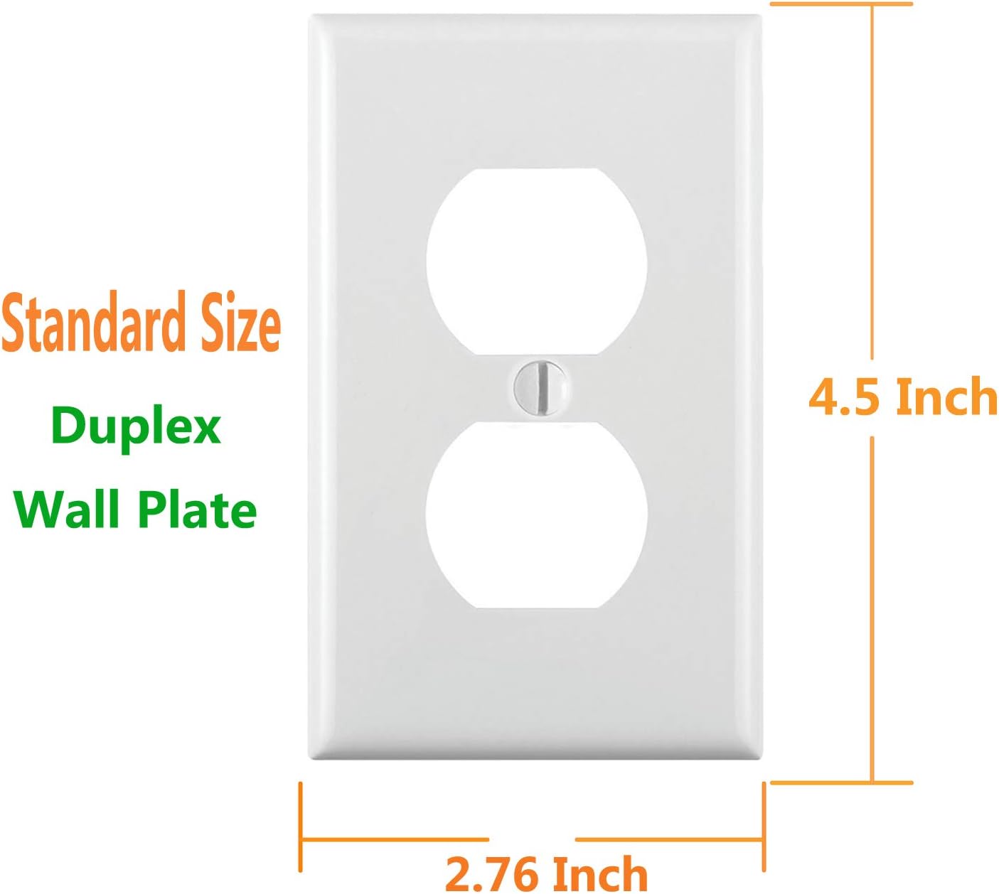 13-Pack, Duplex Receptacle Outlet Wall Plates, Standard Size, Impact Resistance, Anti Aging & High Temperature Resistance PC Face Plates, White - - 
