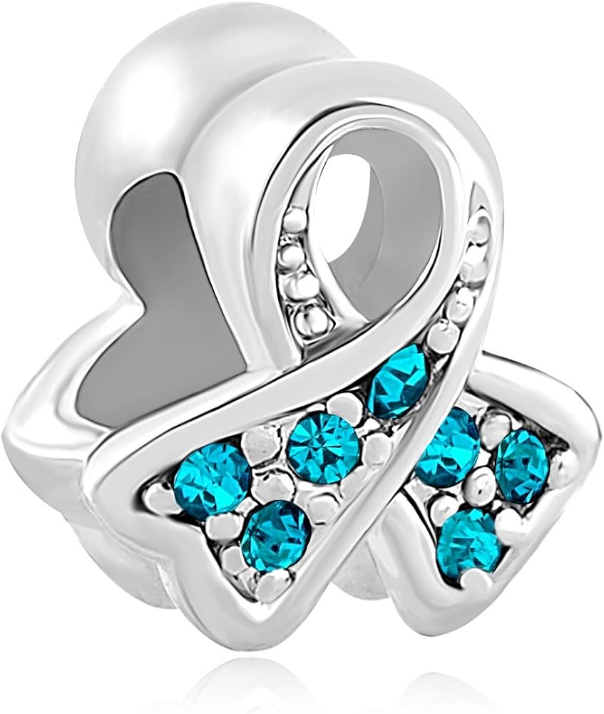 LuckyClover Jewellery 925 Sterling Silver Breast Cancer Awareness Charm