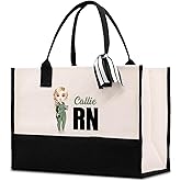 callie Personalized Nurse Bags for work, Custom Cartoon Character with Text on Waterproof Nurse Tote Bag, Mother‘s Day Gifts Birthday Gifts for Nurse Medical Staff