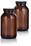 JUVITUS 17 oz Amber Wide Mouth Glass Packer Bottle