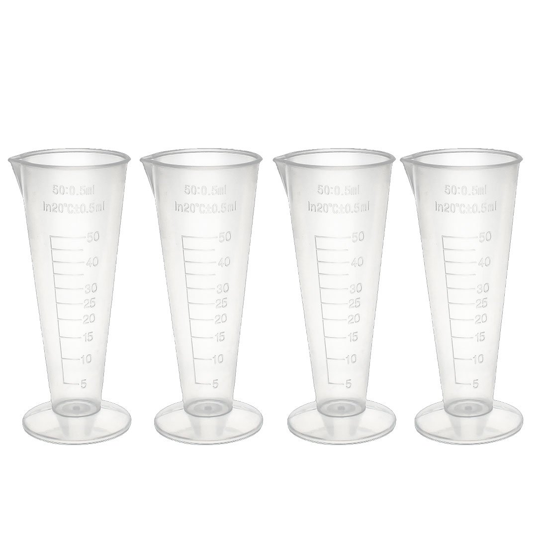 uxcell Plastic Conical Laboratory Graduated Measuring Cylinder Cup 50ml 4 Pcs (Pack of 4)