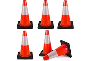 Traffic Cones 18 inch for Parking Lot,Driveway Road Traffic Control Construction Heavy Duty with Reflective Collars Sport Saf