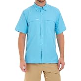 GameGuard Men's Explorer Short Sleeve Shirt | Button-Up Fishing Shirt, Lightweight Microfiber, Zippered Mesh-Lined Vents, Quick-Dry UPF 50+ Sun Protection