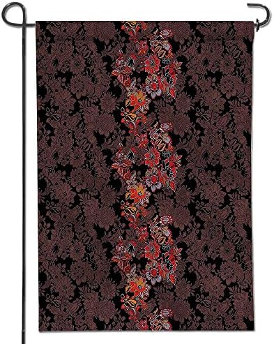Garden Flag anese Style Vivid Floral Pattern Elegance Oriental Retro Image Print Fabric Home Sweet Home Double Sided Decorative Flags for Outdoors-12" x 18"