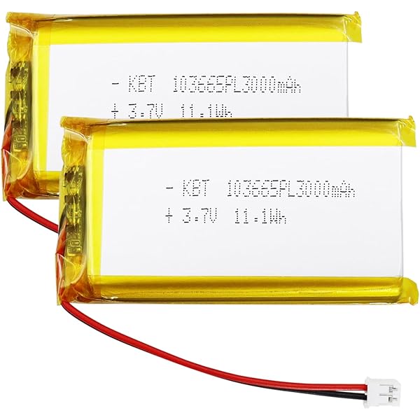Amazon.com: KBT 3.7V 3000mAh 103665 LiPo Battery with PH 2.0mm