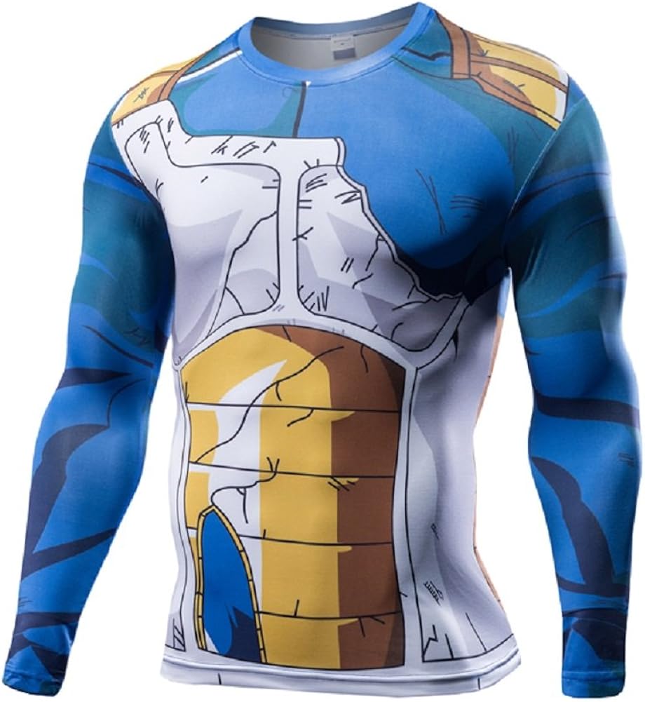 Cosfunmax Dragon Ball Z Compression T Shirt Goku Super Saiyan Skin Tight Muscle Gym Battle Armor