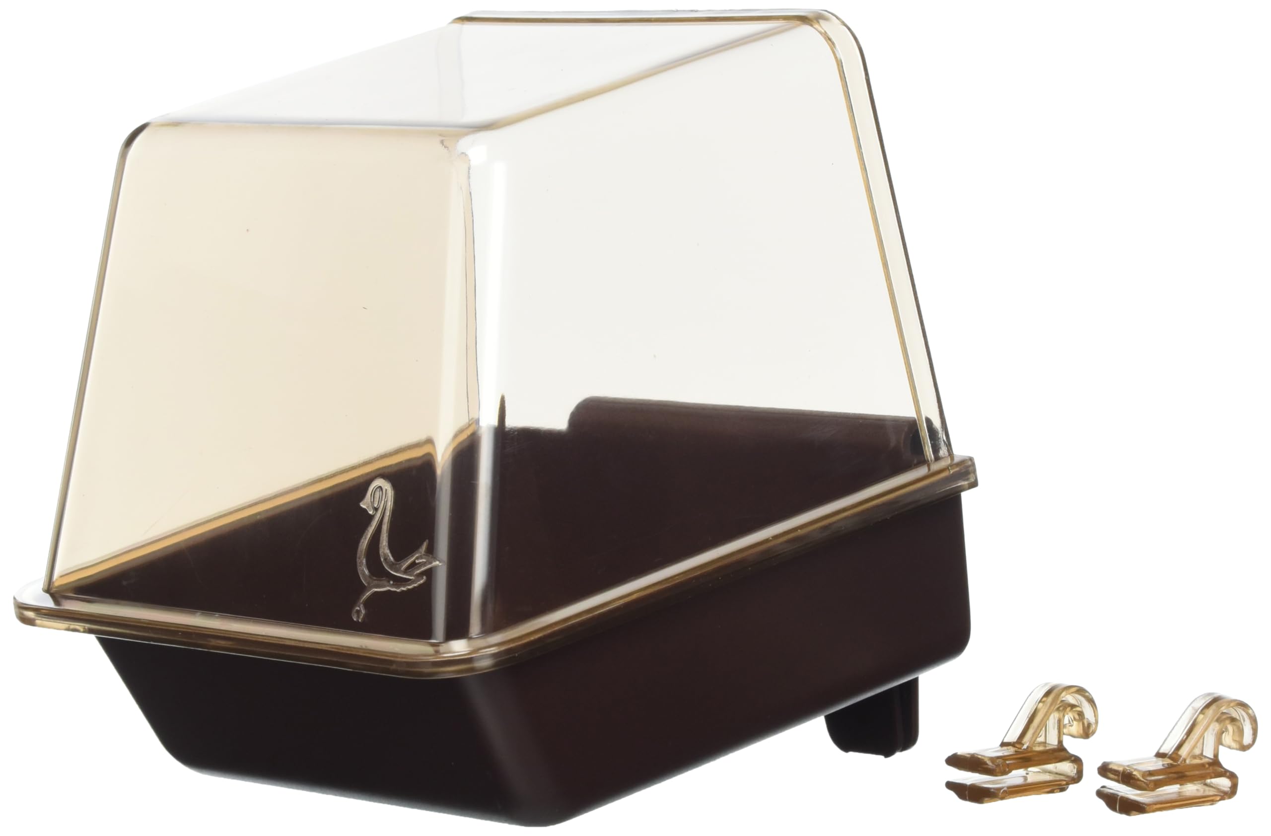 Penn-Plax Clip-On Bird Bath – Attaches to Most Birdcages – Perfect for Parakeets, Lovebirds, Parrotlets, Finches, Canaries, and Other Small Birds – Brown