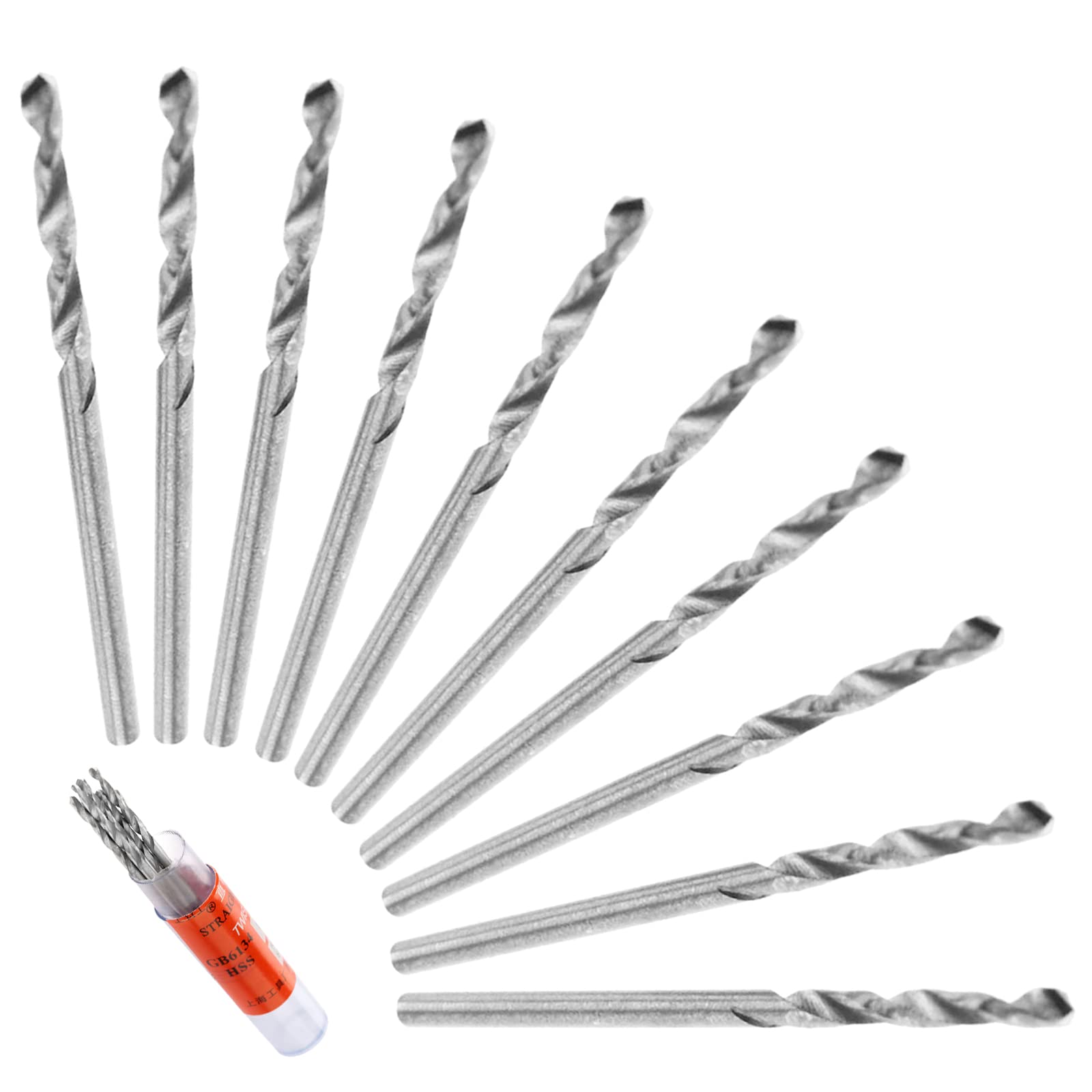 Mtsooning 10 Pcs 1.4mm Micro Drill Bits, HSS Titanium Coated Twist Drill Bit Set, Straight Shank for Wood, Plastic, Metal, Jewelry & DIY Model Making
