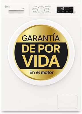 W4X1085NWH - Lavadora Secadora Inverter Direct Drive 8/5kg, 1400 rpm, 6 Motion, Vapor Steam, Wi-Fi ThinQ, Clasificación A (Lavado) E (Secado, Serie 140, Blanco