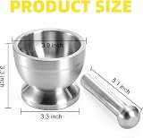 Bekith Mortar and Pestle Sets 18/8 Stainless Steel Spice Grinder Molcajete view 2