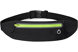 MATEPROX slim running belt waist pack bag, hand free cell phone holder waist pouch fanny pack for jogging hiking, adjustable 