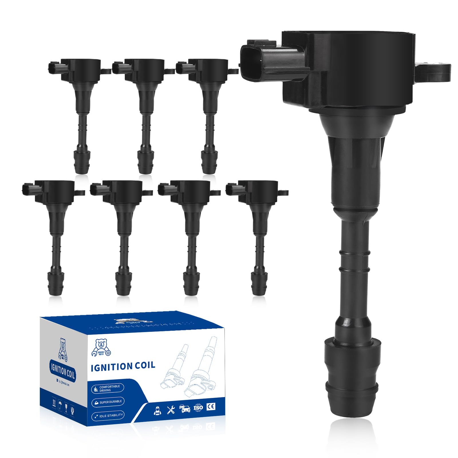 Photo 1 of GRIZZLY AUTO Ignition Coil Pack Compatible with Nissan QX56 Armada Pathfinder Titan Replaces for UF510 224487S015 2505204770 9212095 Set of 8