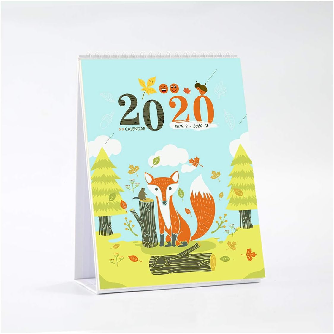 Desk Calendar 2019, September 2019 - December 2020,Twin-Wire Binding,Monthly Planners for Office,School,Family, 7.6 x 6 Inch