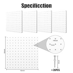 Hogurity Peg Board, 4 Pack Metal Pegboard Panels