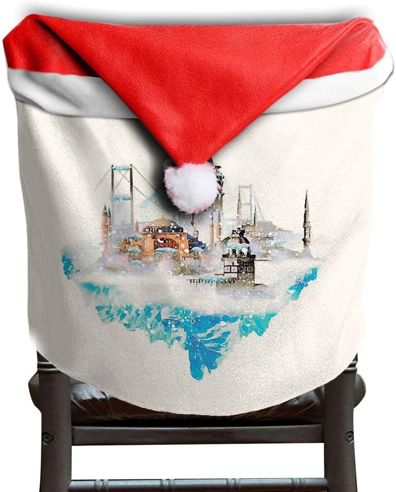 personalized santa hat chair cover