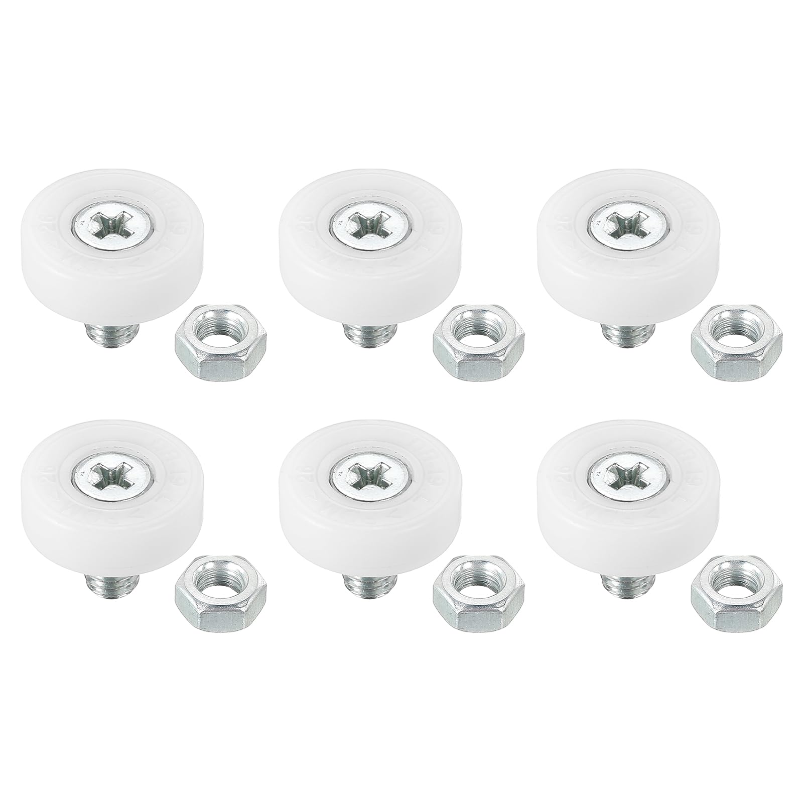 Photo 1 of PATIKIL 19mm Drawer Rollers, 6 Pack Plastic Drawer Pulley Replacement Wheels Bearing Small Pulley with Nuts