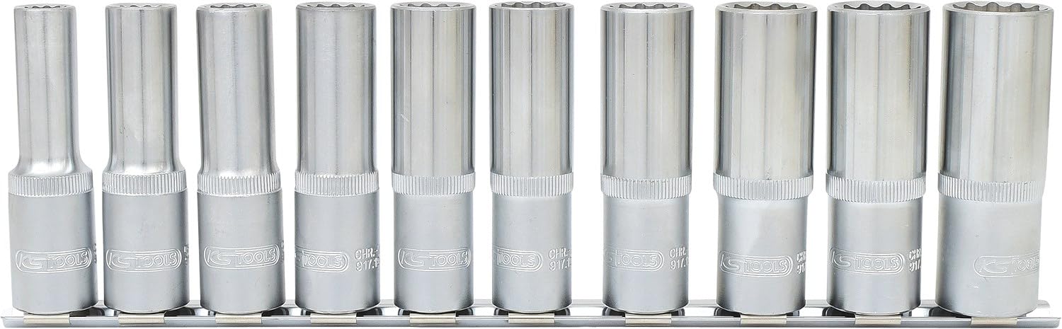 KS Tools 917.1750 1/2" 12 Point socket set, deep, 10 pcs