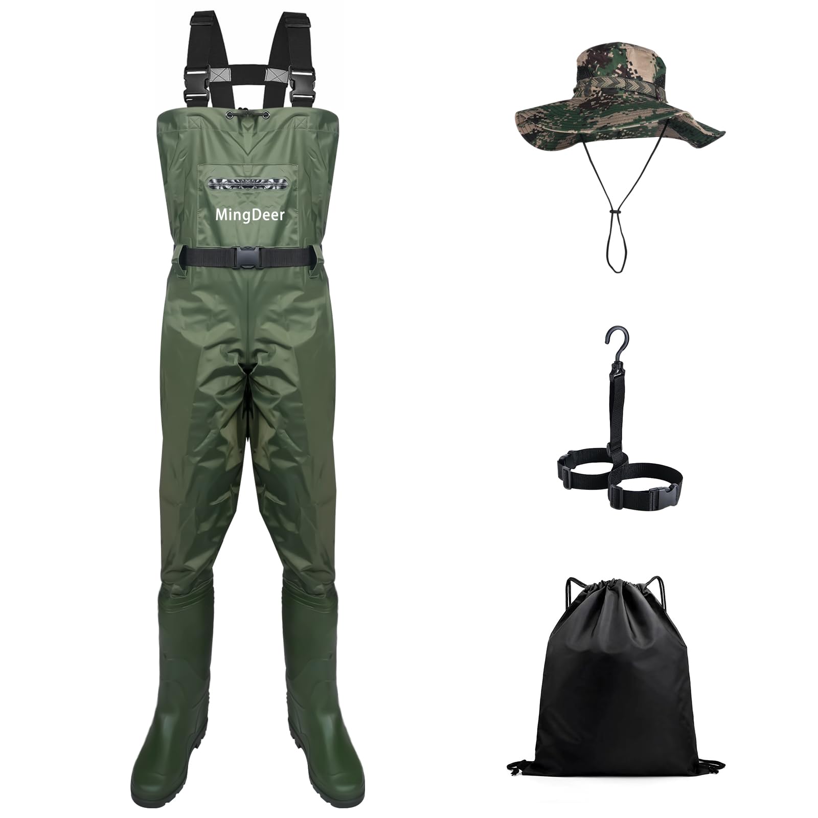 Hunting Waders Rack MingDeer Fishing Waders Boots with Boot Rack double Nylon Mesh Material ...