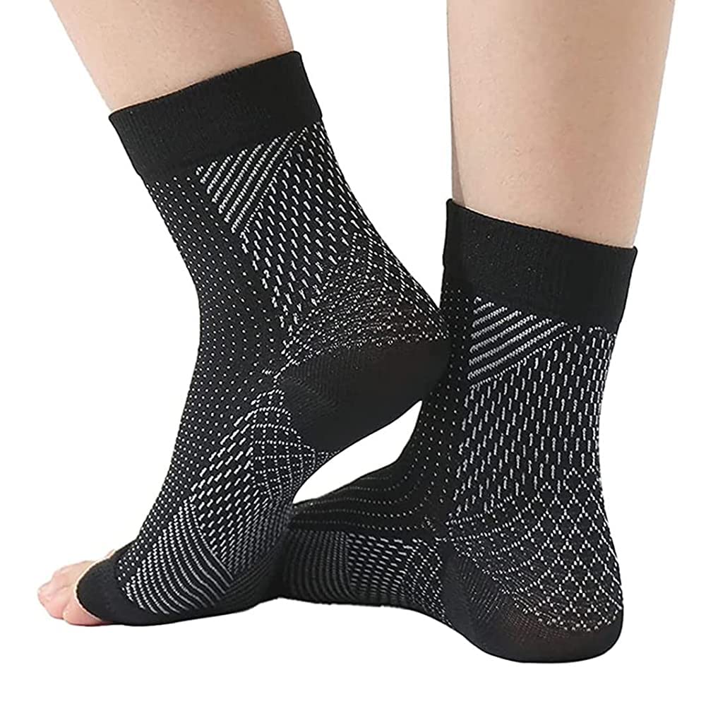 Neuropathy Socks, Soothe Relief Socks, Socks for Neuropathy for Women Men (Black, L/XL)