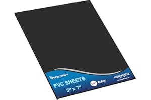 Mega Format Expanded PVC Plastic Sheets - 5" X 7" Rigid Black Sheet for Crafts, Signage, & Displays - Sintra, Celtec PVC Board - Waterproof for Outdoors Use - 1/8" 3mm Thick - 1-Pk-Black