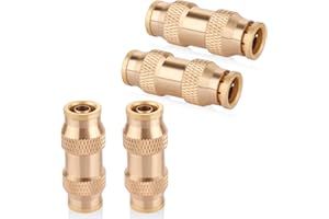 HaSaoMoi 3/8" Dot Push-To-Connect Fittings (Three-eighth of an inch) Air Fittings Straight Union 3/8" Tube OD Brass Push Air Brake line fittings for Trucks Trailers and Industrial Use (4 Pack)
