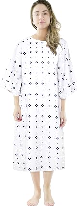 Utopia Care Cotton Blend Hospital Gown Back Tie Fits 2XL Blue 6 Pack Large view 8