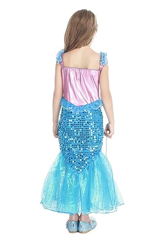 HenzWorld Mermaid Princess Dresses for Little Girls Mermaid Costume  Birthday Party Cosplay Dress up Outfits Sequin Fish Scale Tails Fancy Skirt  Kids 4T Age 3-4 Years in Dubai - UAE | Whizz Costumes
