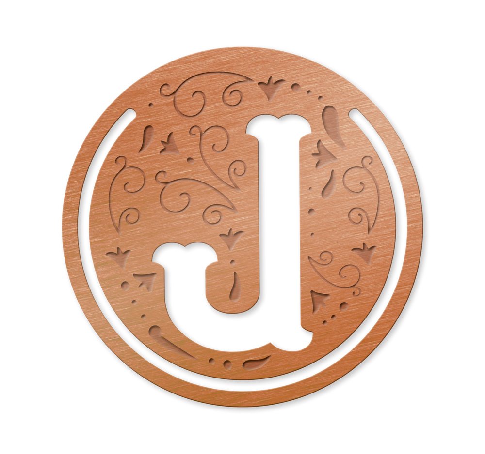 Literary Letters Metal Bookmark - Letter J