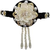 Vdaxvme Traditional Korean Hanbok Headband For Women And Girls Elegant Flower Pearls Hair Hoop Stage Dance Accessory Handmade Accessories