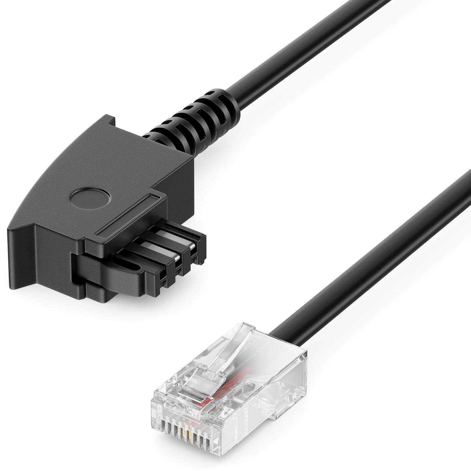 deleyCON 3.0m (9.84 ft.) Router Cable TAE-F on RJ45 (8P2C) Connecting Cables Compatible with DSL ADSL VDSL Fritzbox Internet Router to Telephone Socket TAE - Black