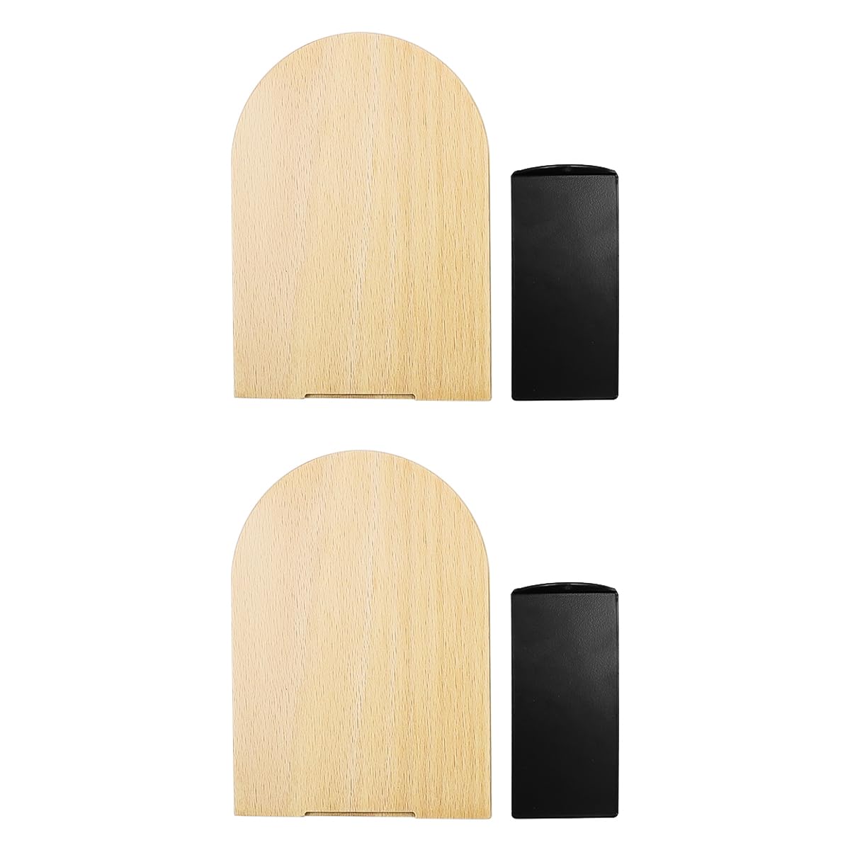 Tiardey 2 Pack Book Ends Natural Anti Slip Book Stopper,Book Ends for Shelves Home Office Library School Study Decoration