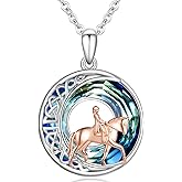LES OSEWA Crescent Moon Celtic Necklace Sterling Silver Crystal Jewelry Graduation Birthday Gifts for Women