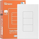 SONOFF Zigbee Smart Light Switch, Required SONOFF Zigbee Hub, Interruptor Inteligente, Smart Switch No Neutral or with Neutral, Voice Control with Alexa Google Home, Zigbee Switch ZBM5-3C-120W
