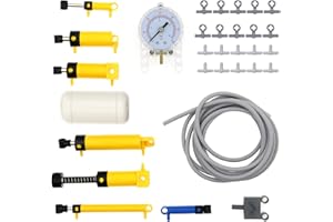 Habow 11Pcs Technic-Pneumatic-Cylinder kit Compatible with Major Brands Technic Parts Pneumatic Technic-Parts Barometer Air-Tank Cylinders Air Pump Switch Piston Hose MOC-Replacement-Parts.