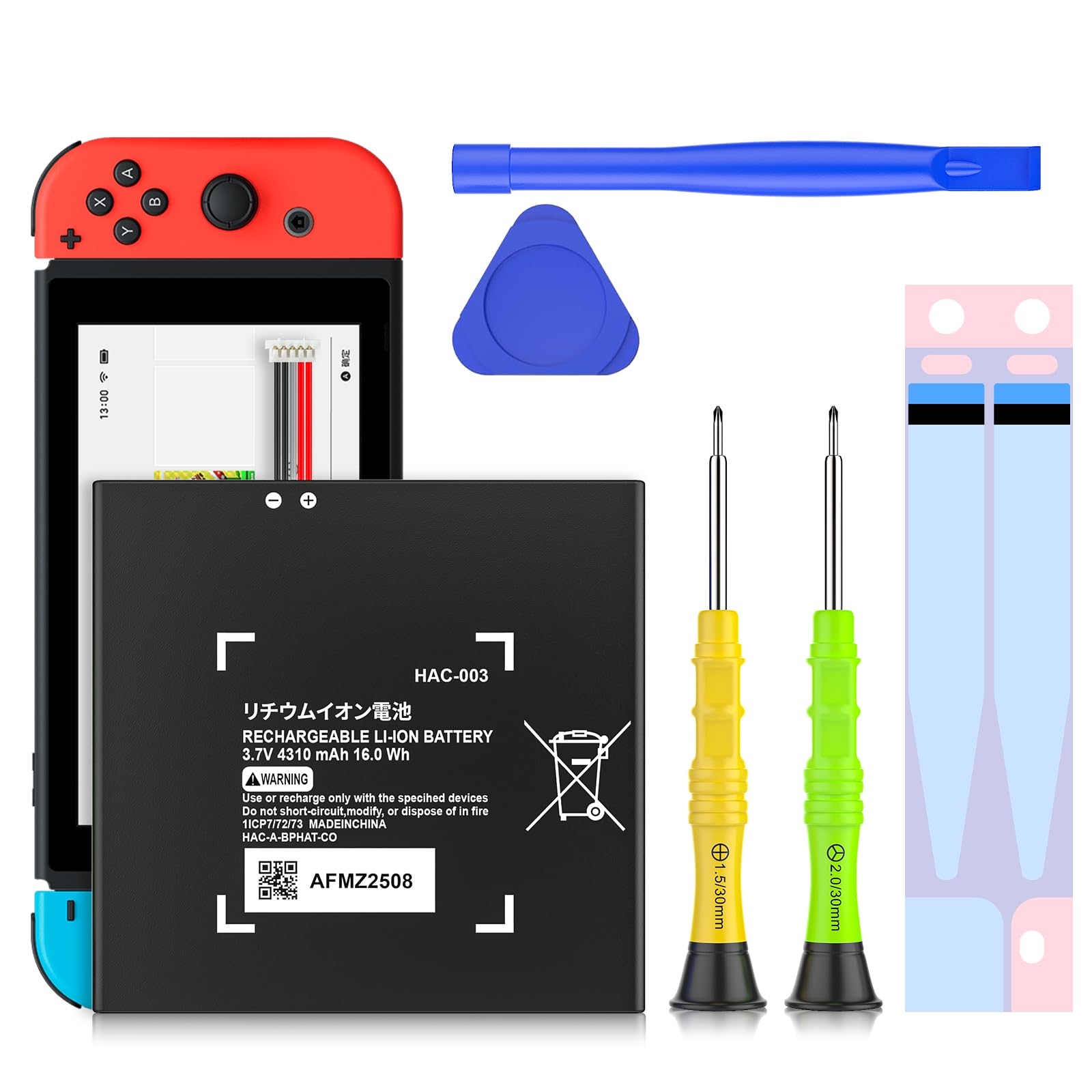 Photo 1 of DGBOSEN HAC-003 Switch Battery, 4310mAh High Capacity Lithium Polymer Replacement Battery Compatible with Switch Console, with Installation Tool kit