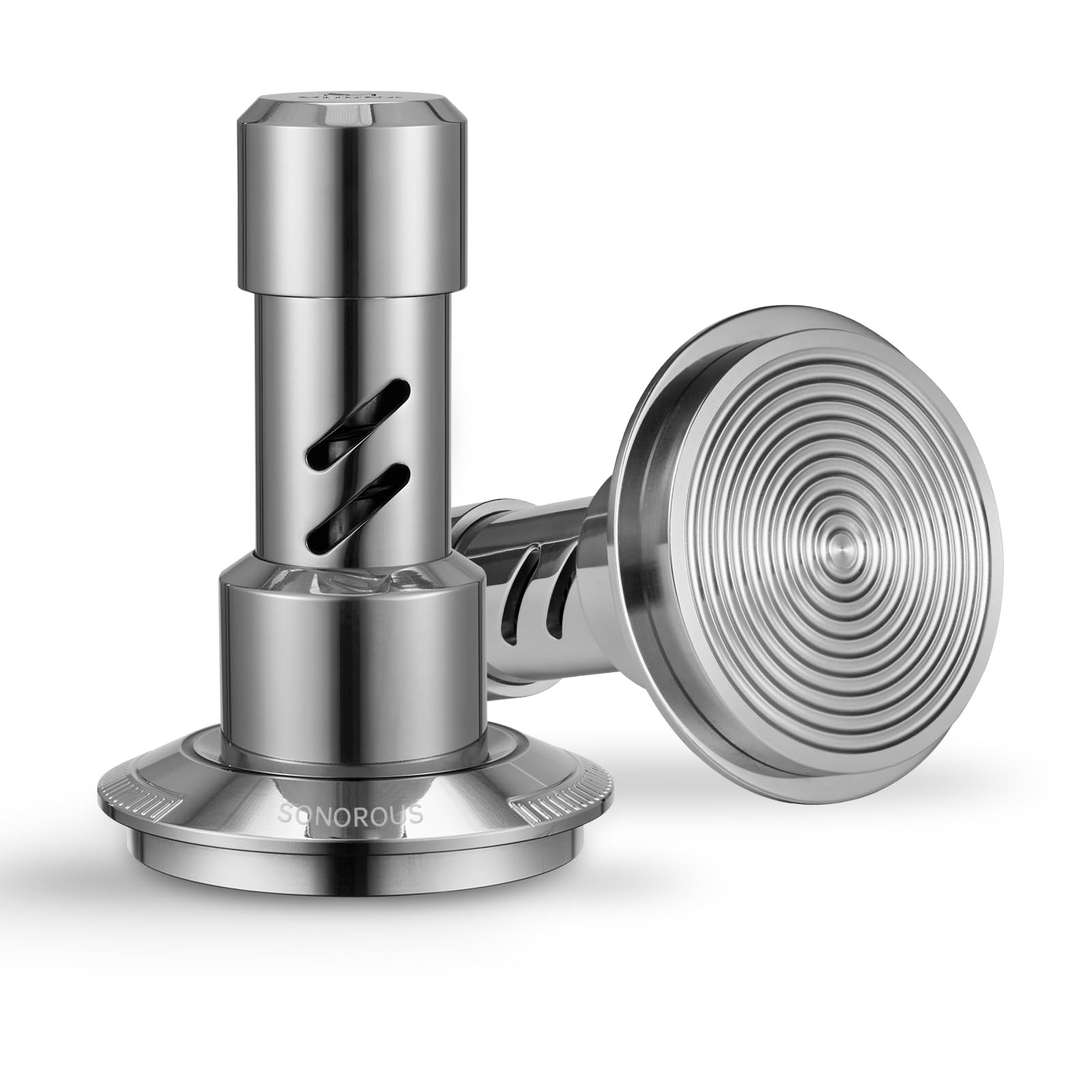 Photo 1 of MUVNA Espresso Tamper with Sound Feedback 53.3mm - 4-Spring System for Consistent Tamping Pressure, Barista Calibrated Tamper with 15lb / 30lbs Replacement Springs, Fits 53mm Portafilters