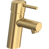 GROHE 34270GNA Concetto, Single Hole Single-Handle S-Size Bathroom Faucet 1.2 GPM, Brushed Cool Sunrise (Brushed Gold)
