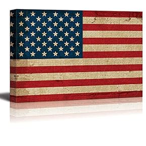 Vintage Texture Over The United States Flag Nature