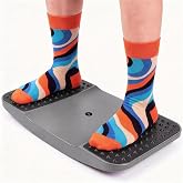 DESKLOGICS Standing Desk Balance Board - High-Rebound Comfort Core Wiggle Board for Active Standing - Lateral Tilt Exercise Board for Office Work with Washable TPE Massage Pads - 220 lbs, Gray
