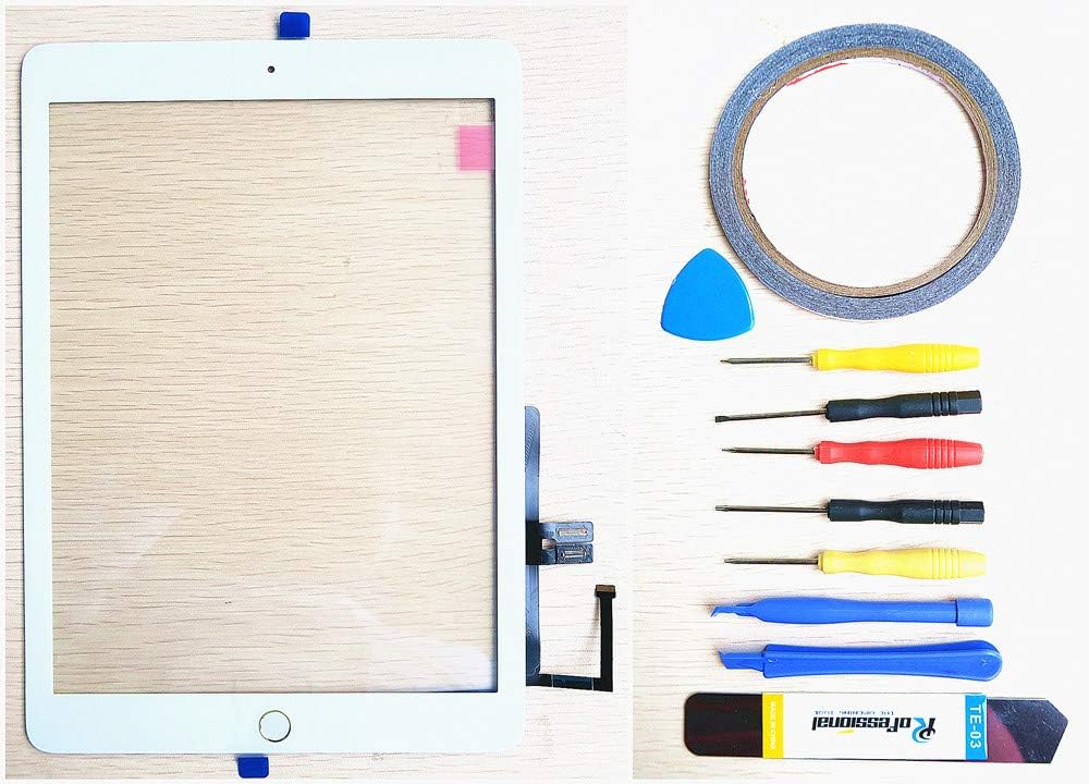 yayayahu New Replacement Parts for iPad 6 6th 2018 A1893 A1954 Glass Touch Screen Digitizer + Repair Tool Kit (White)