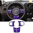 JeCar Interior Steering Wheel Decoration Trim Kits For Jeep Wrangler 2011-2017 JK & Unlimited/Patriot Compass 2011-2016 & Grand Cherokee 2011-2013, Purple