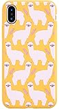 MAYCARI Yellow Cute Alpaca Pattern Cell Phone Cover for iPhone 7/iPhone 8, Animal Series Full Protective Anti-Scratch Shockproof Soft TPU Cover Case