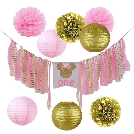 pink and gold minnie mouse baby shower