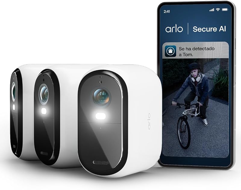 Essential 3 2K XL, cámara WiFi Exterior, batería de 24 Meses, visión Nocturna en Color, Sirena, Audio bidireccional, 3 cámaras Blancas — foto 1 de 8