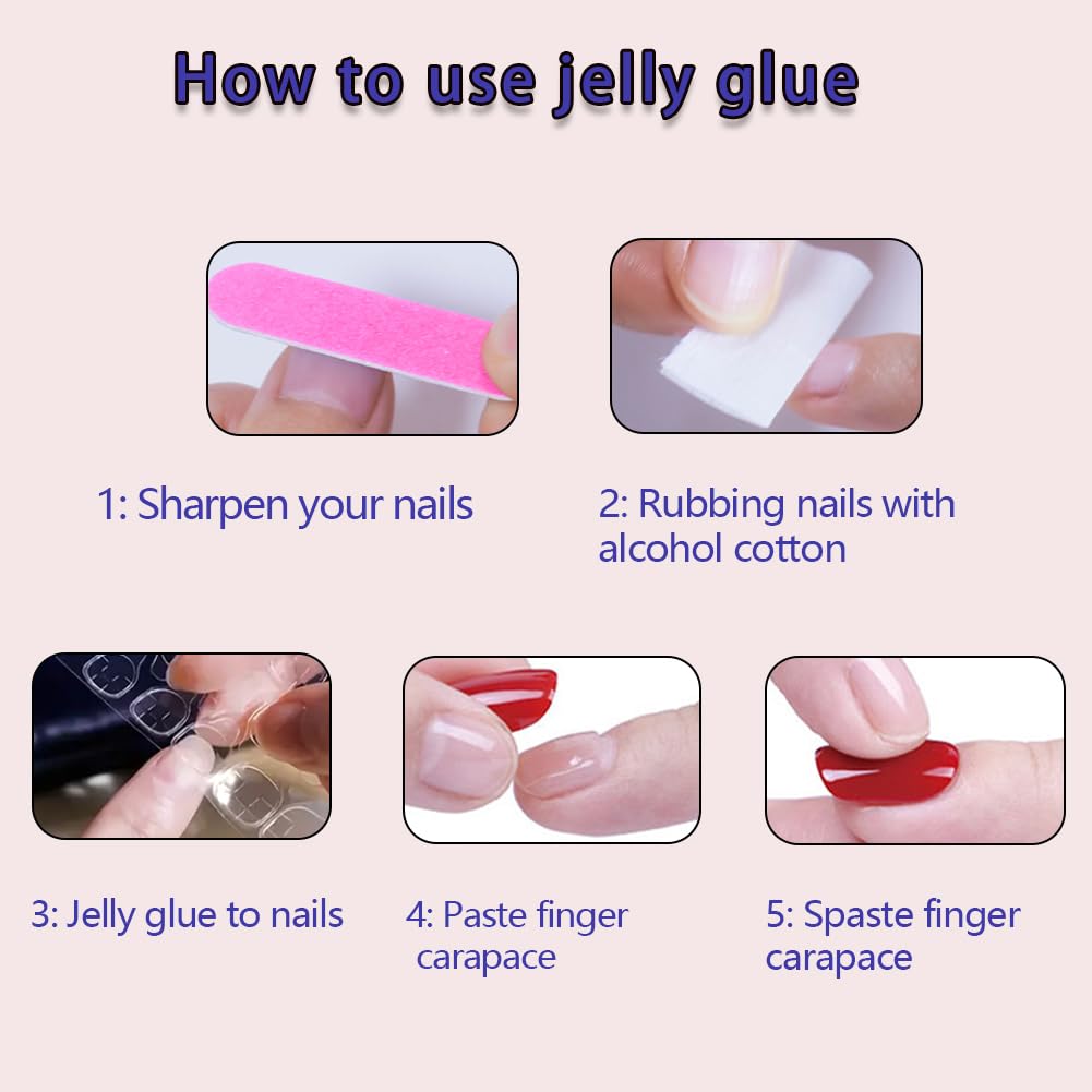 RUPOFUZA Medium Press on Nails Coffin Fake Nails 30Pcs Ombre Pink Square False Nails with Gloss Designs Acrylic Nails Press ons Artificial Nails Stick on Nails for Women - Image 6